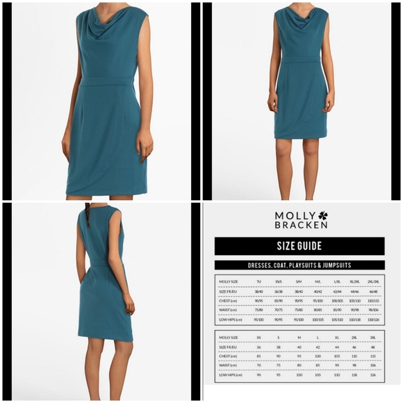 Molly Bracken NWT Sz M Avery Dress in Duck Blue - Picture 12 of 12